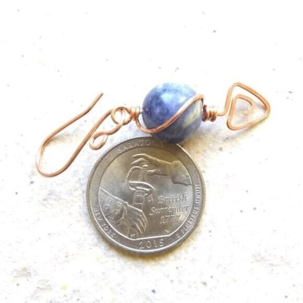 Handmade & Eclectic! Blue Sodalite & Copper Dangle Earrings ~ Blue Jeans Colors! - Picture 10 of 14